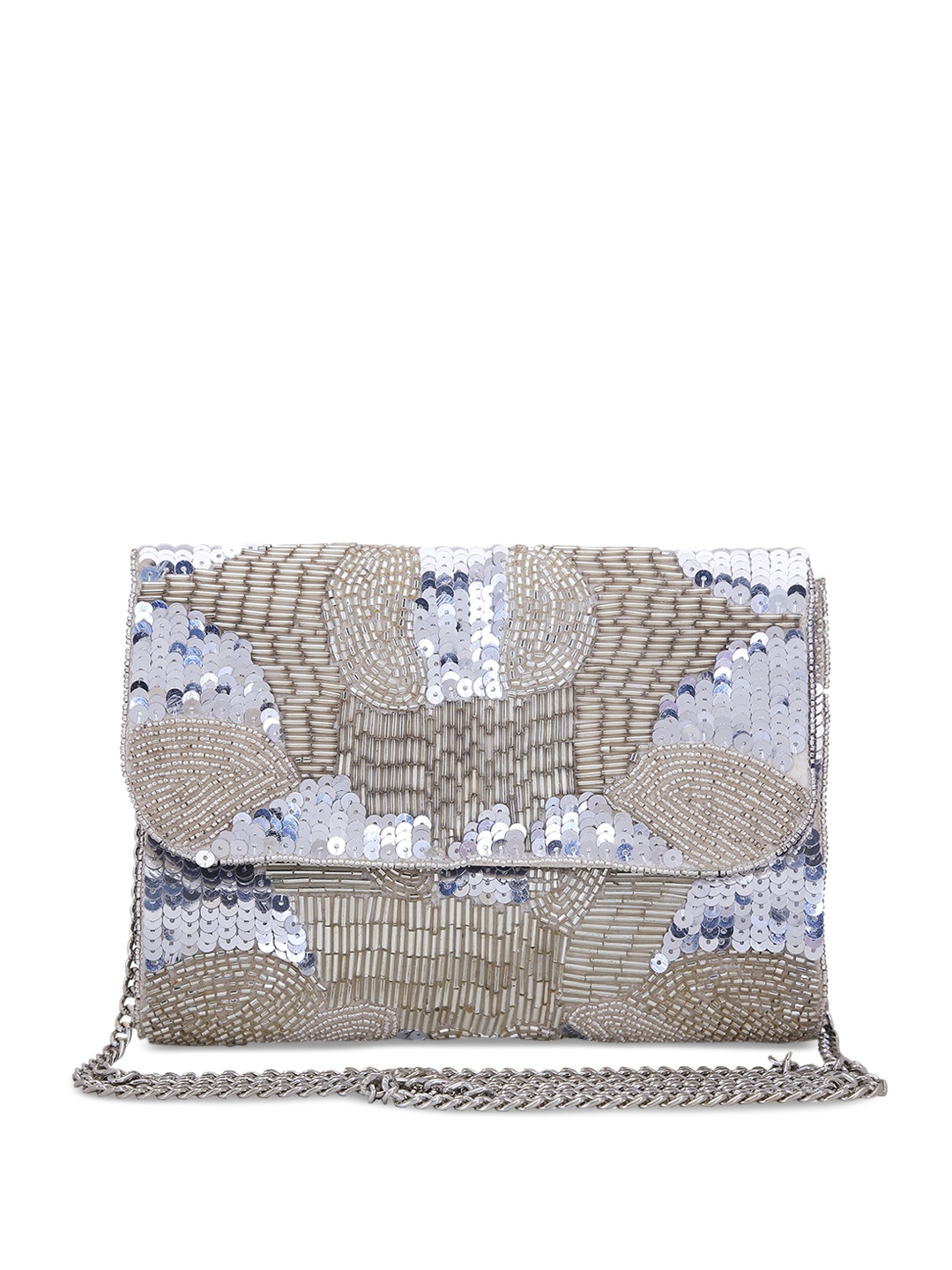 Tarini Nirula Gold-Toned & Silver-Toned Embellished Clutch