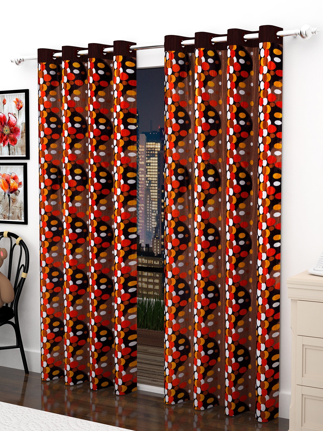 Story@home Multicoloured Set of 2 Topaz Premium Collection Polyester Door Curtains, Multi
Story@home Multicoloured Set of 2 Topaz Premium Collection Polyester Door Curtains, Multi