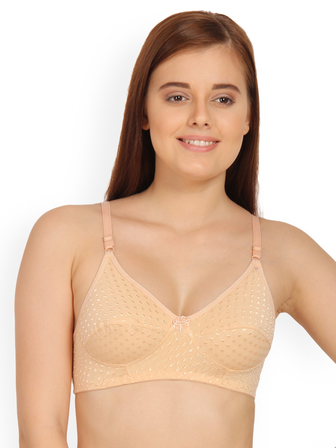 Innocence Beige Self Design Non-Wired Non Padded Everyday Bra BBAPLIN88705