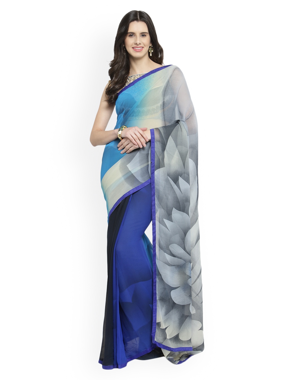 Shaily Blue Printed Saree