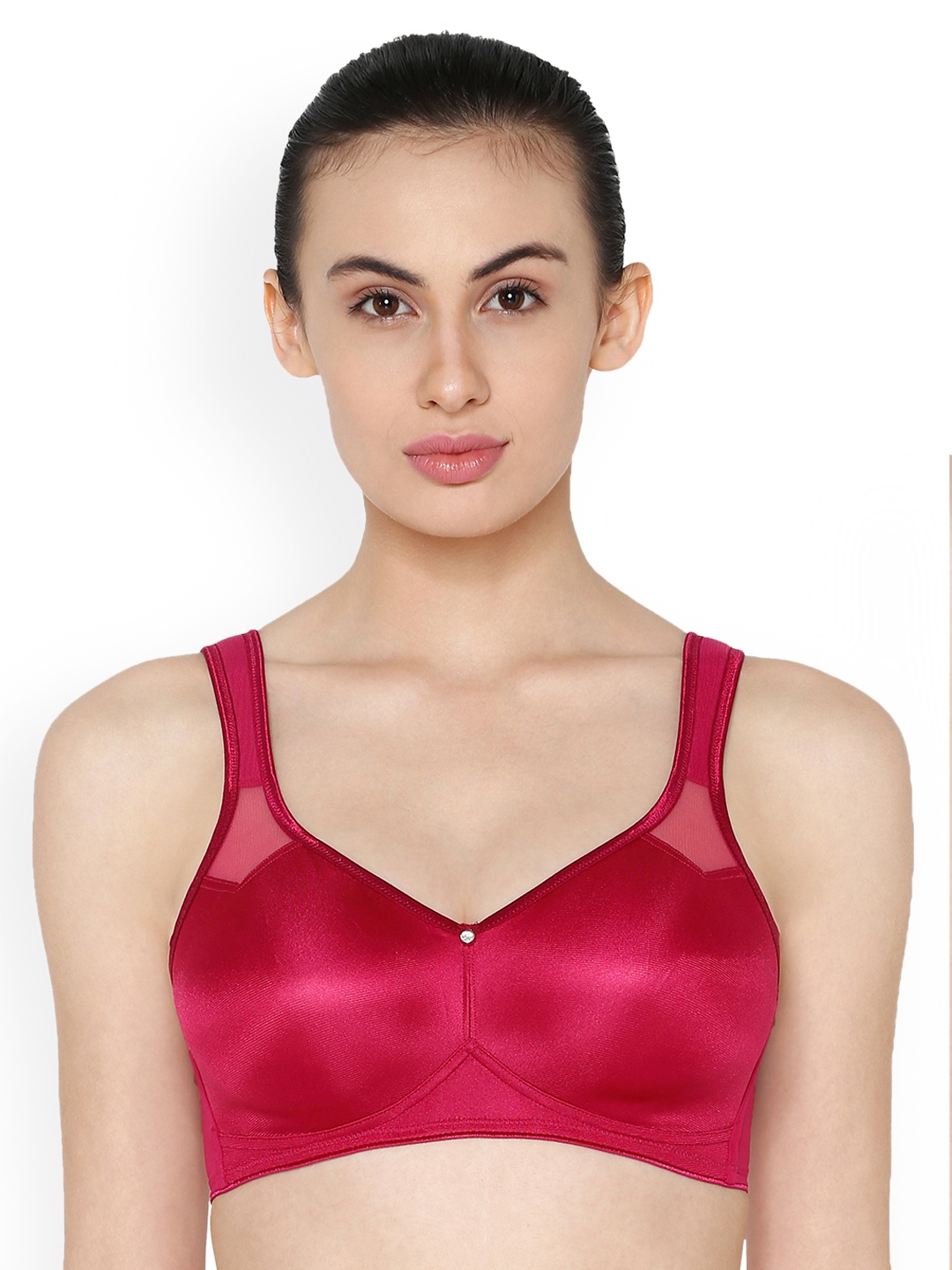 Triumph Minimizer 121 Wireless Non Padded Comfortable High Support Big Cup Bra, Pink