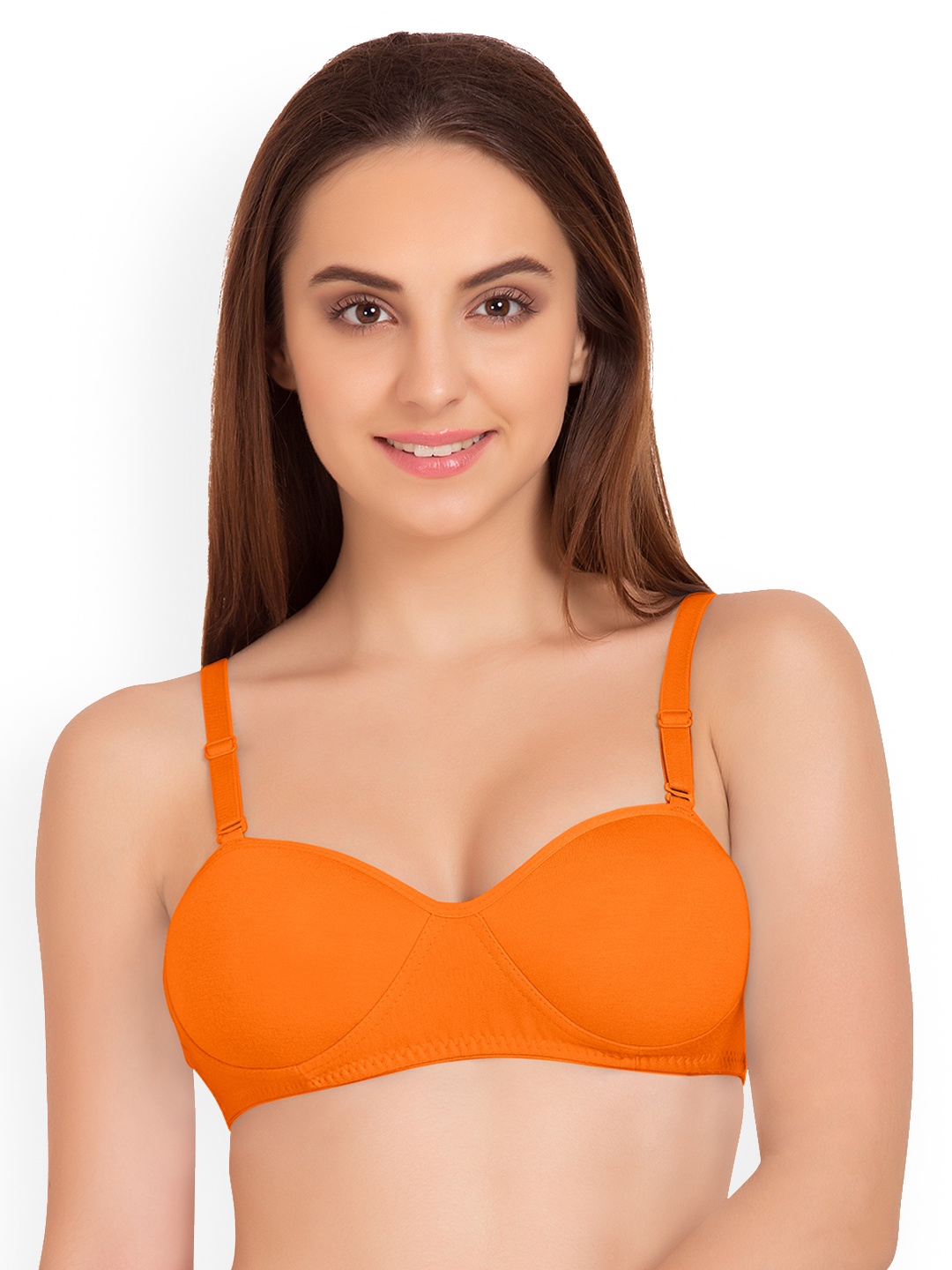 Tweens Orange Solid Non-Wired Lightly Padded T-shirt Bra TW91201ORG