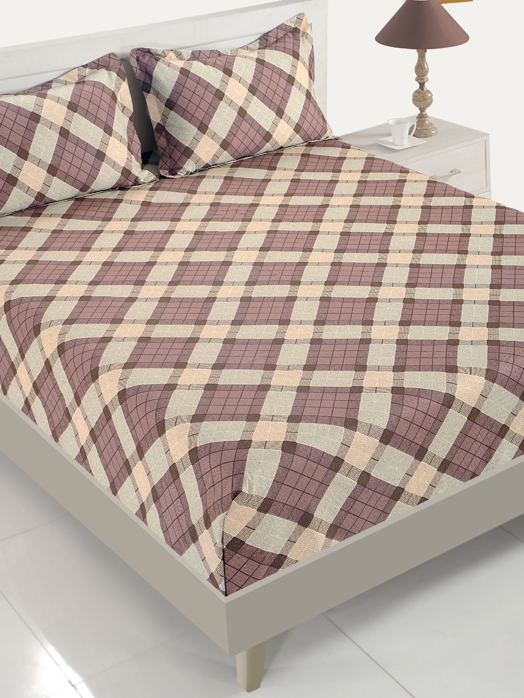 SWAYAM Multicoloured Geometric Flat 200 TC Cotton 1 King Bedsheet with 2 Pillow Covers, Multi
SWAYAM Multicoloured Geometric Flat 200 TC Cotton 1 King Bedsheet with 2 Pillow Covers, Multi