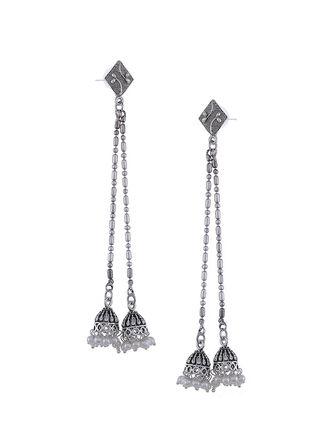 Silvermerc Designs Silver-Plated Dome Shaped Jhumkas