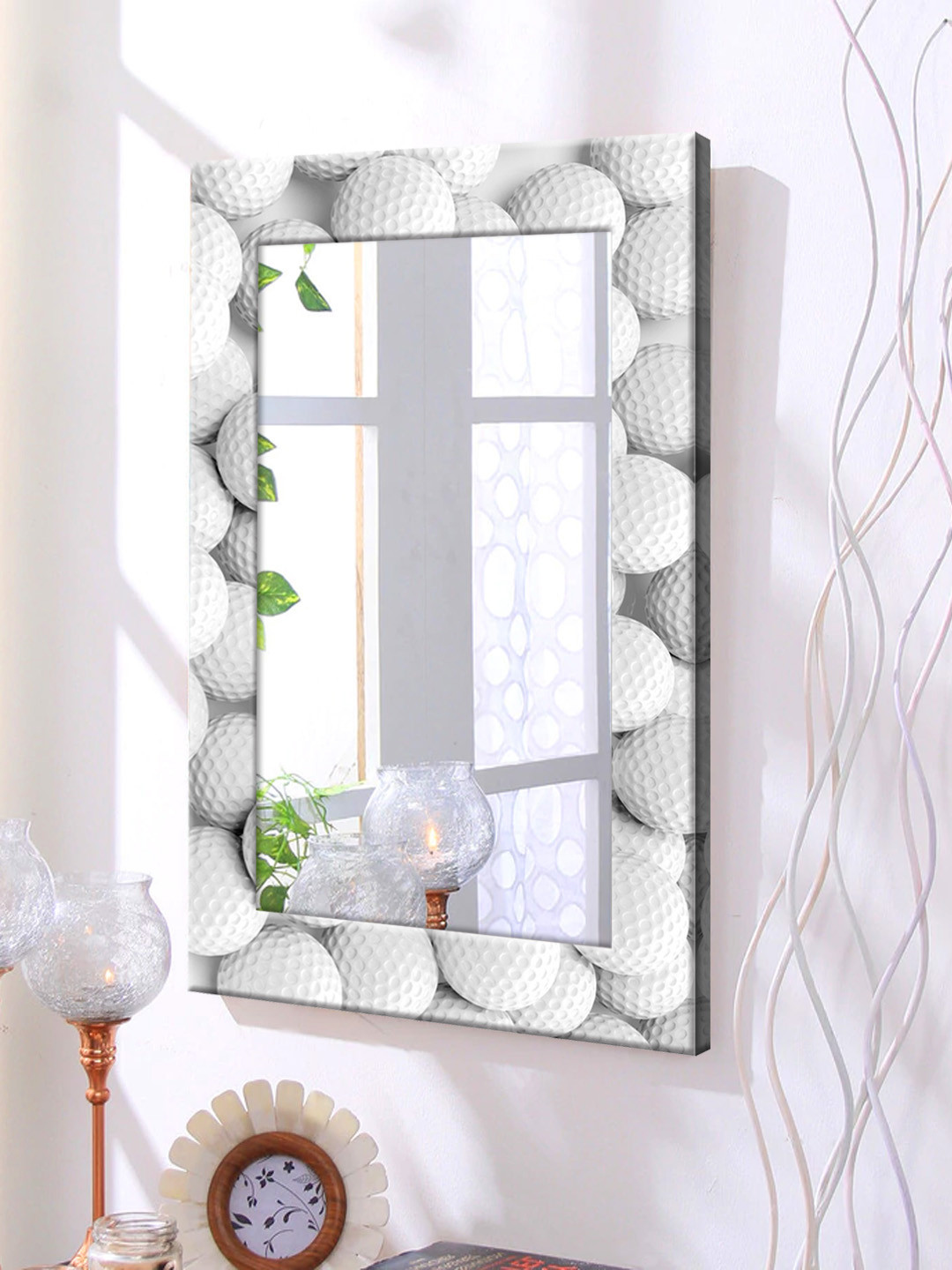 999Store White & Grey Printed Framed Wall Mirror
999Store White & Grey Printed Framed Wall Mirror