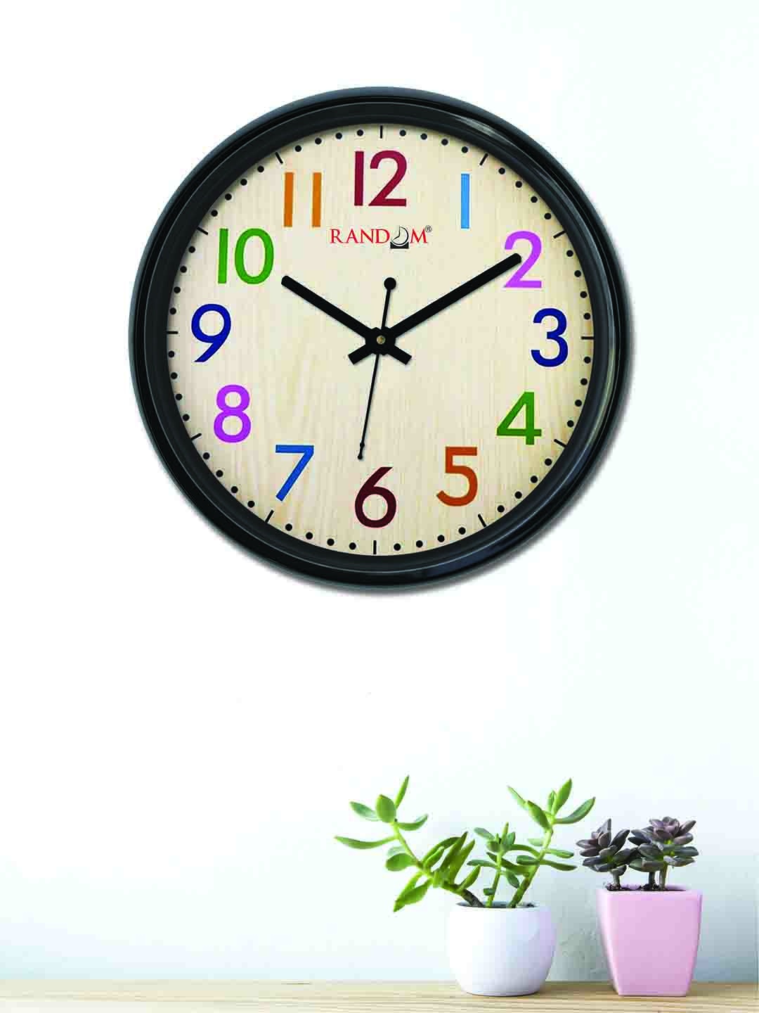 RANDOM Beige Round Printed 30 x 30 cm Analogue Wall Clock