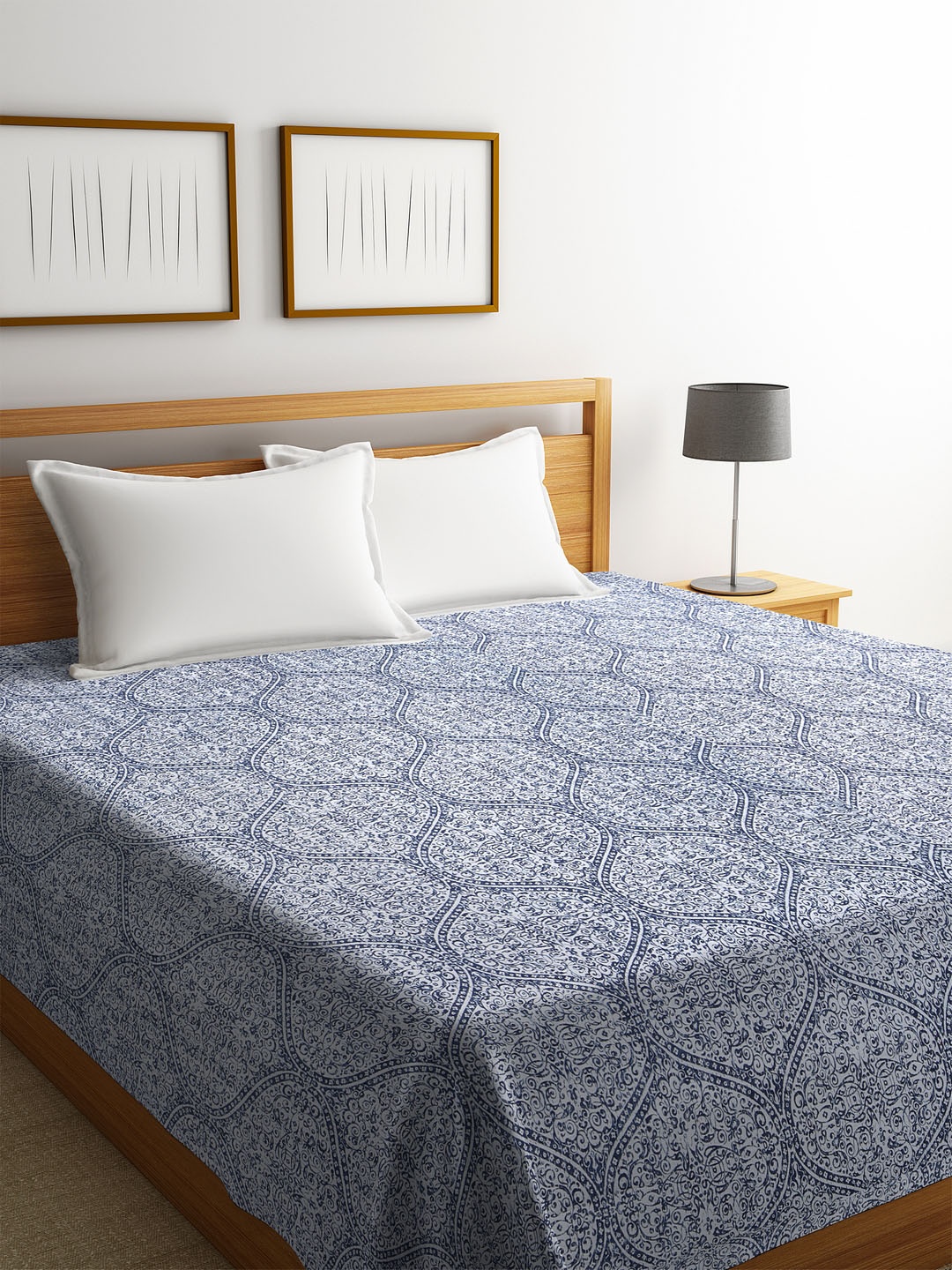 Rajasthan Decor Grey & White Ethnic Screen Print Kantha Work Cotton Double King Bed Cover
Rajasthan Decor Grey & White Ethnic Screen Print Kantha Work Cotton Double King Bed Cover