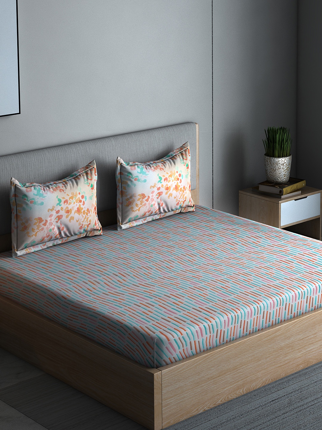 Boutique Living India Blue & Orange Abstract 210 TC Cotton 1 Queen Bedsheet with 2 Pillow Covers
Boutique Living India Blue & Orange Abstract 210 TC Cotton 1 Queen Bedsheet with 2 Pillow Covers