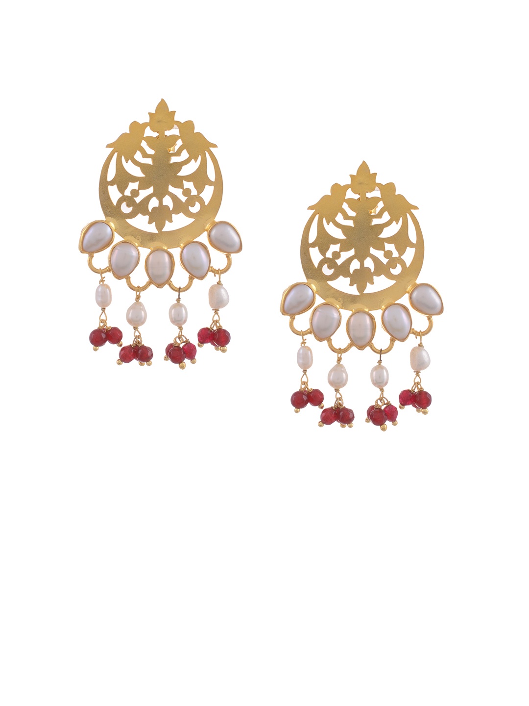 Silvermerc Designs Gold-Plated Handcrafted Pearls Studded Sterling Silver Drop Earrings, Red
Silvermerc Designs Gold-Plated Handcrafted Pearls Studded Sterling Silver Drop Earrings, Red