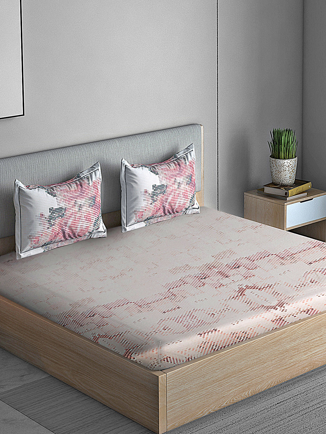 Boutique Living India Taupe & Pink Abstract 300 TC Cotton 1 Queen Bedsheet with 2 Pillow Covers
Boutique Living India Taupe & Pink Abstract 300 TC Cotton 1 Queen Bedsheet with 2 Pillow Covers