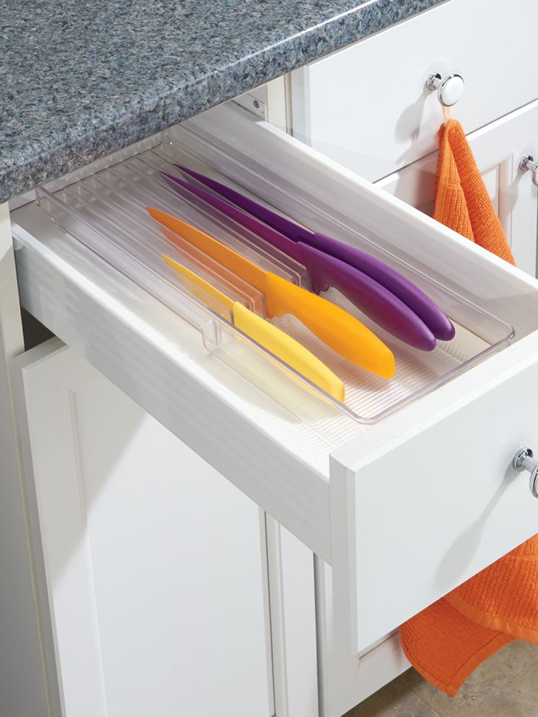 INTERDESIGN White Solid Knife Drawer Organizer