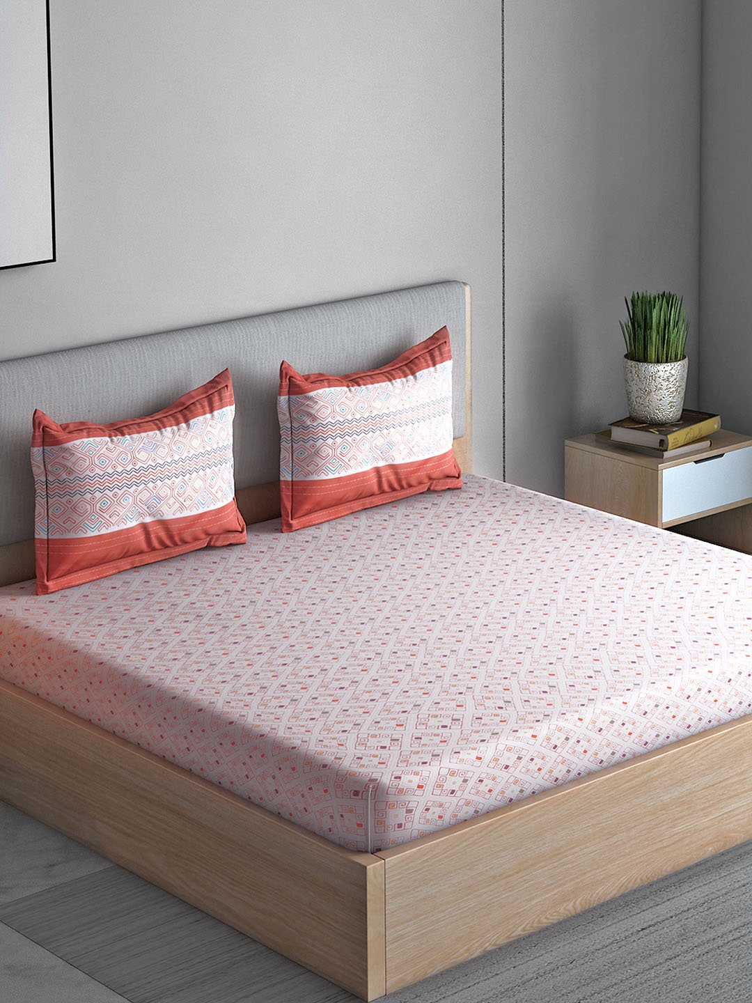 Boutique Living India Red & White Geometric 210 TC Cotton 1 Queen Bedsheet with 2 Pillow Covers
Boutique Living India Red & White Geometric 210 TC Cotton 1 Queen Bedsheet with 2 Pillow Covers