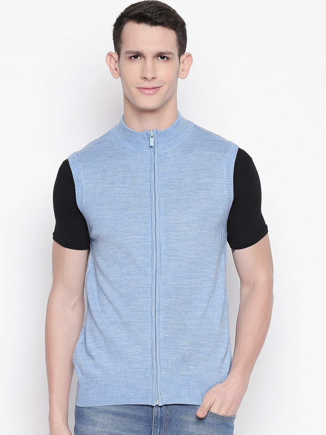 BYFORD by Pantaloons Men Blue Solid Sweater