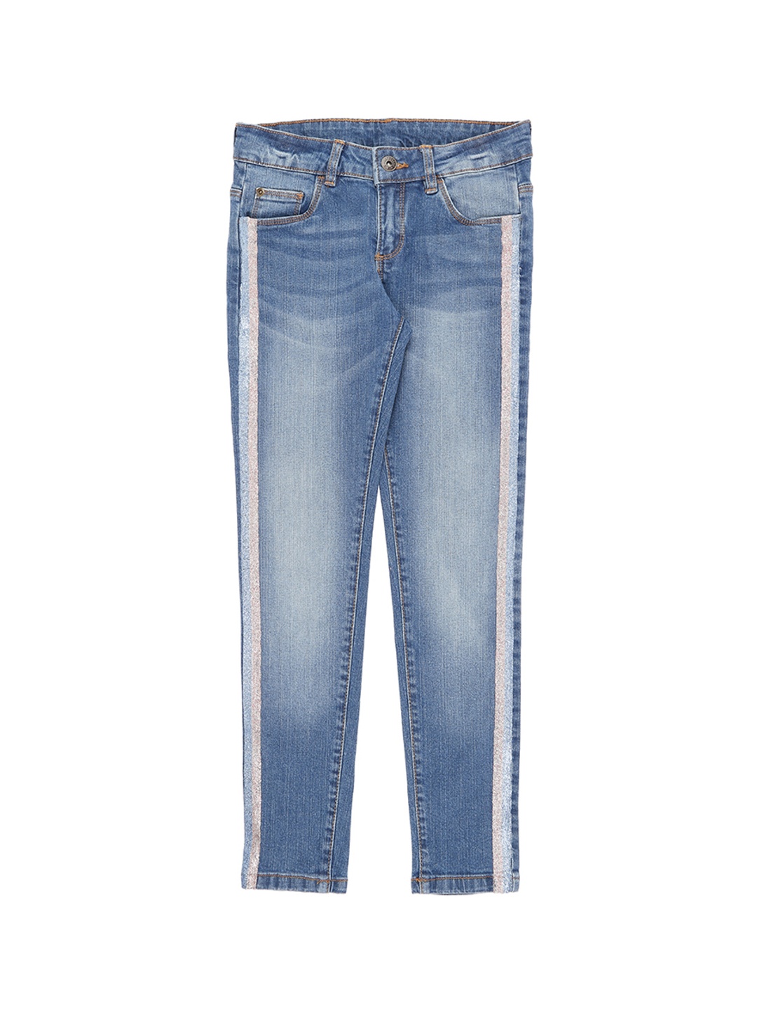 Pantaloons Junior Girls Blue Regular Fit Mid-Rise Clean Look Jeans