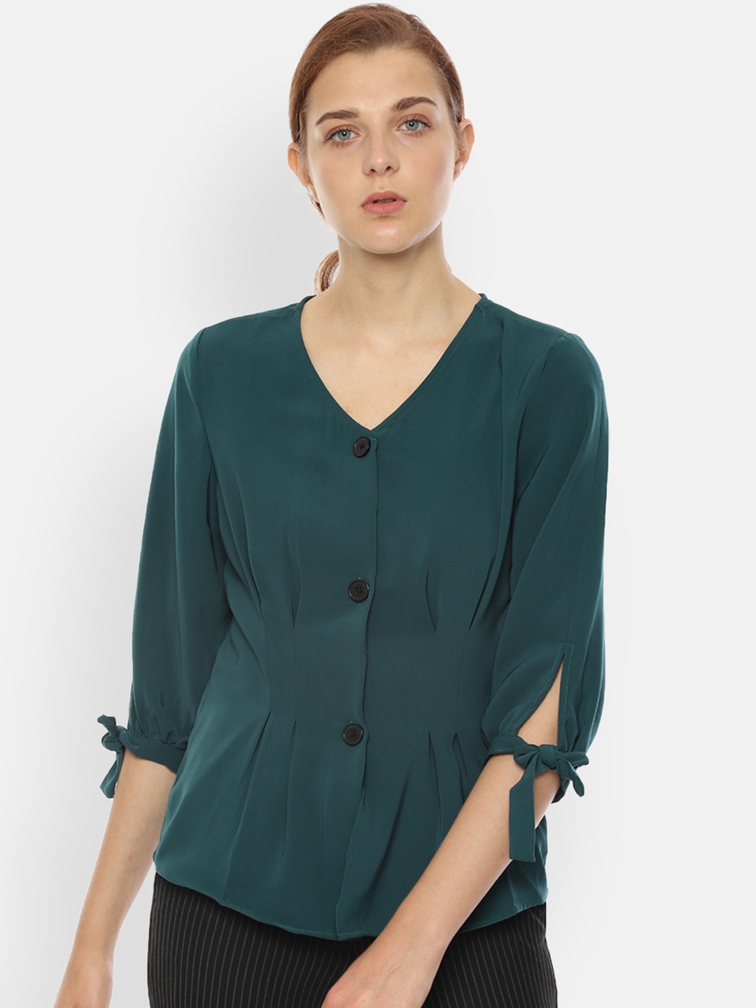 Van Heusen Woman Green Solid Top