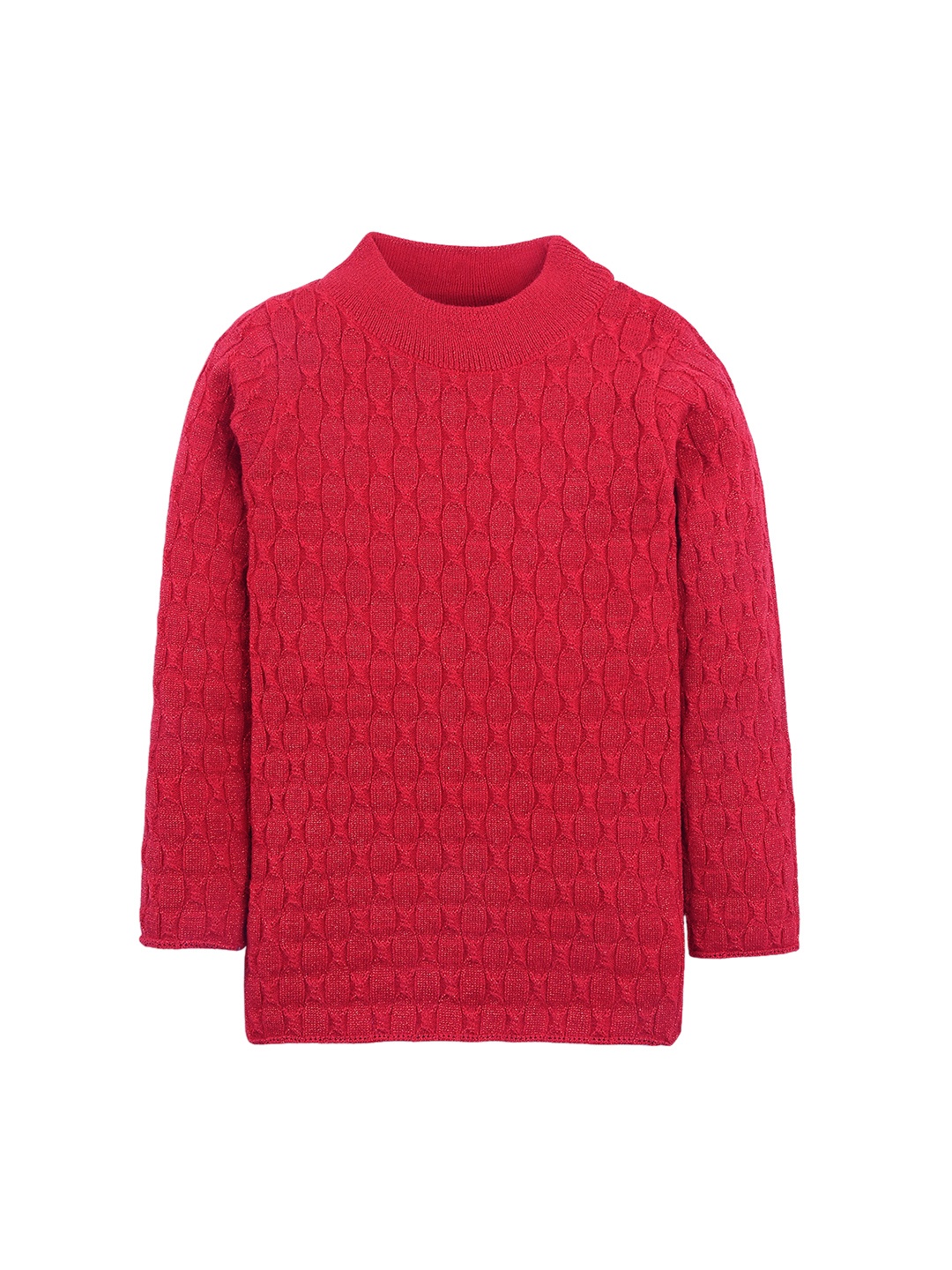 RVK Girls Red Solid Sweater
