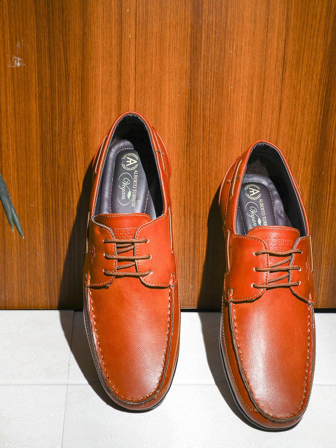 Alberto Torresi Men Tan Brown Boat Shoes