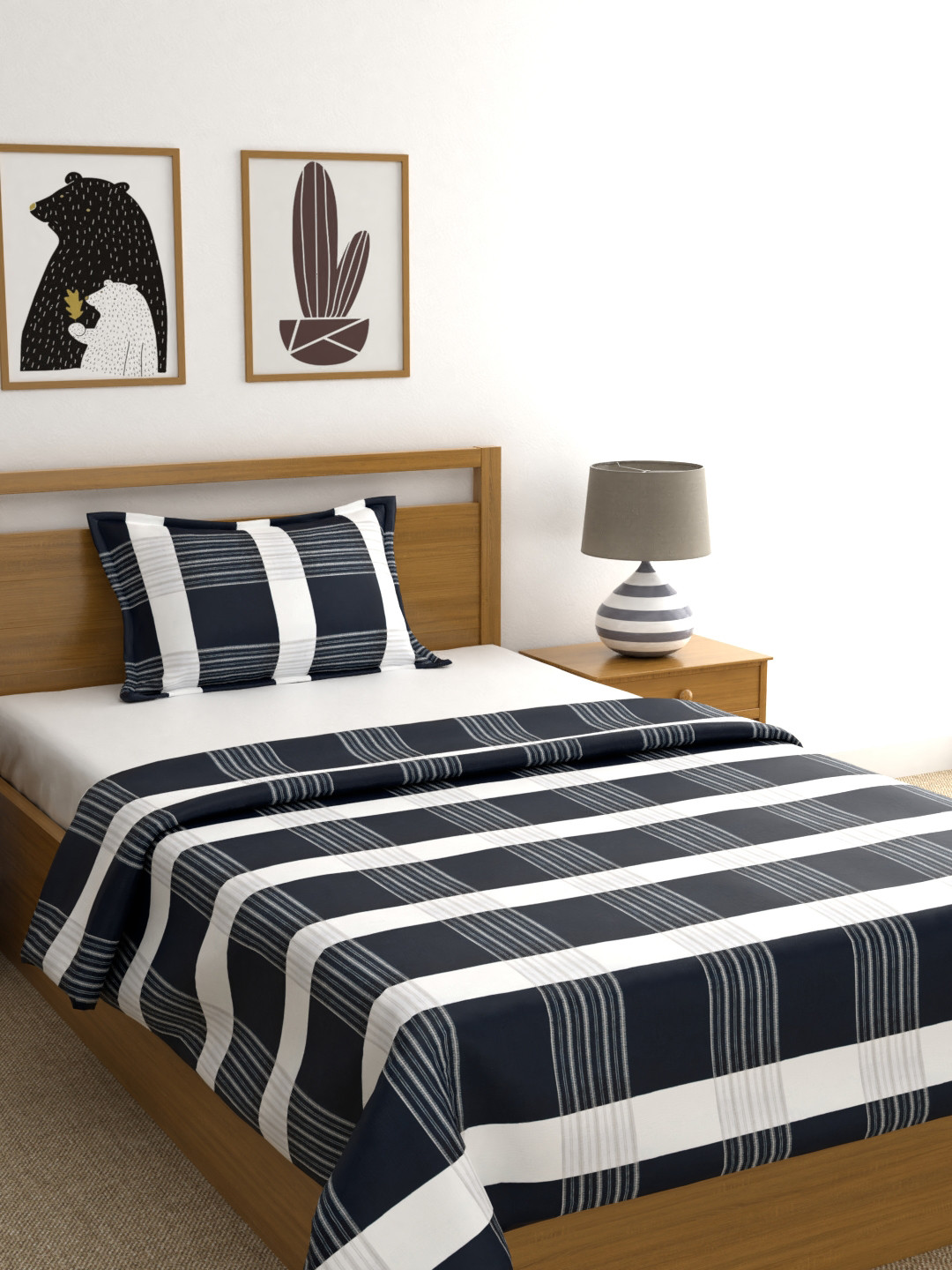 PIZUNA LINENS Blue & White Checked Summer 210 GSM Single Bed Dohar With Pillow Cover
PIZUNA LINENS Blue & White Checked Summer 210 GSM Single Bed Dohar With Pillow Cover
