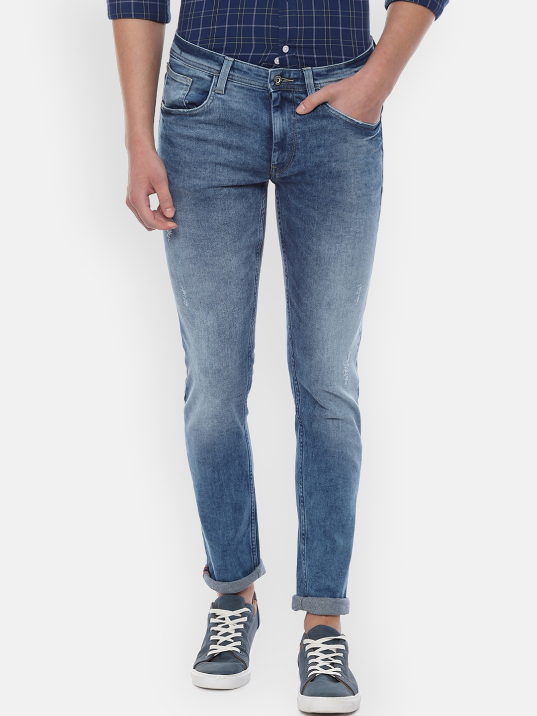 Allen Solly Men Blue Skinny Fit Mid-Rise Clean Look Stretchable Jeans