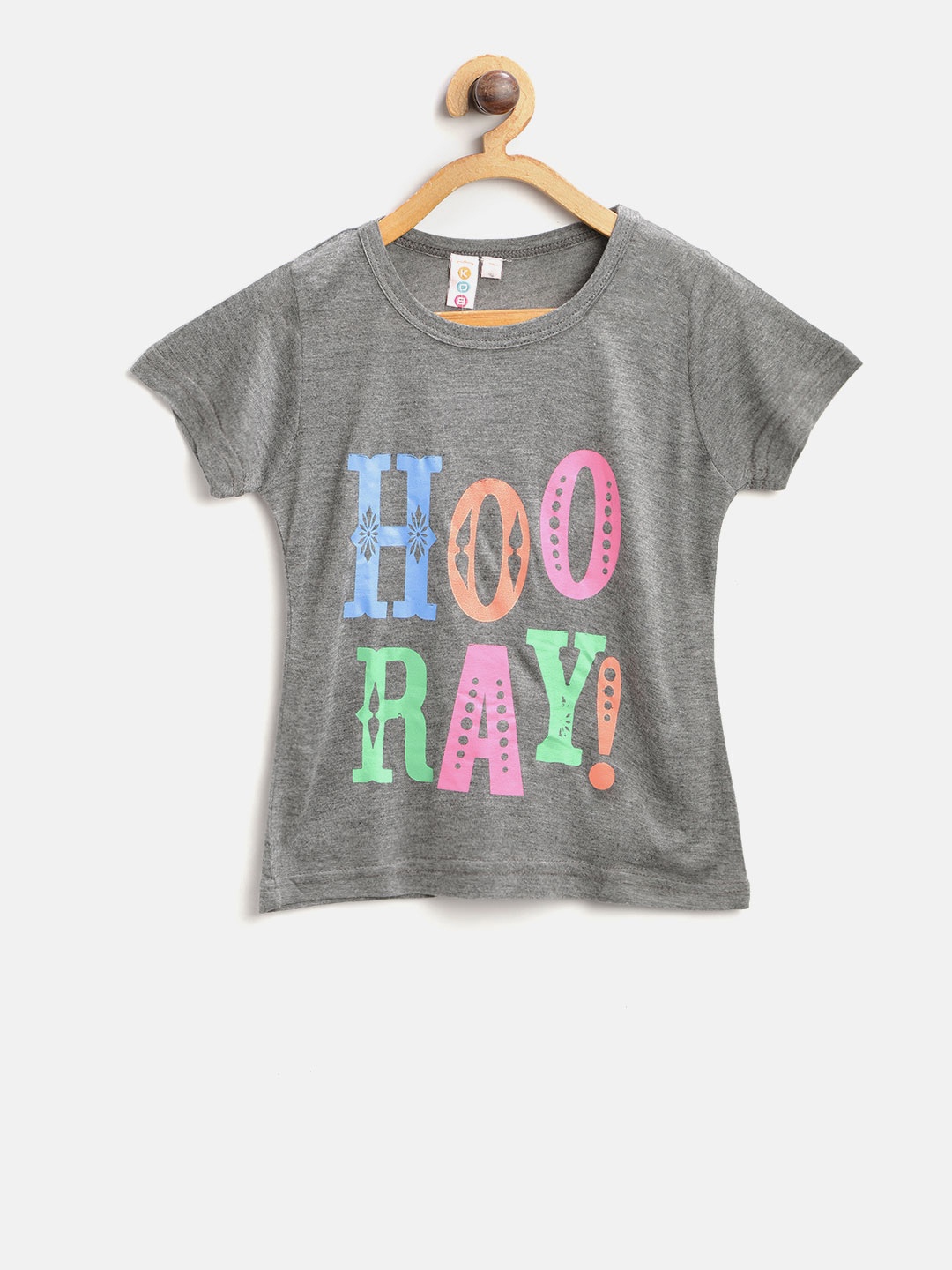 Kids On Board Girls Grey Printed Top