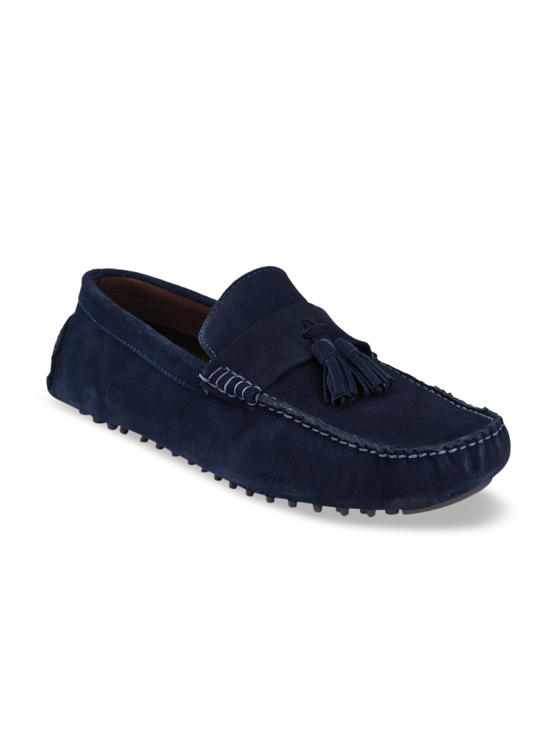 San Frissco Men Blue Lightweight Leather Driving Shoes