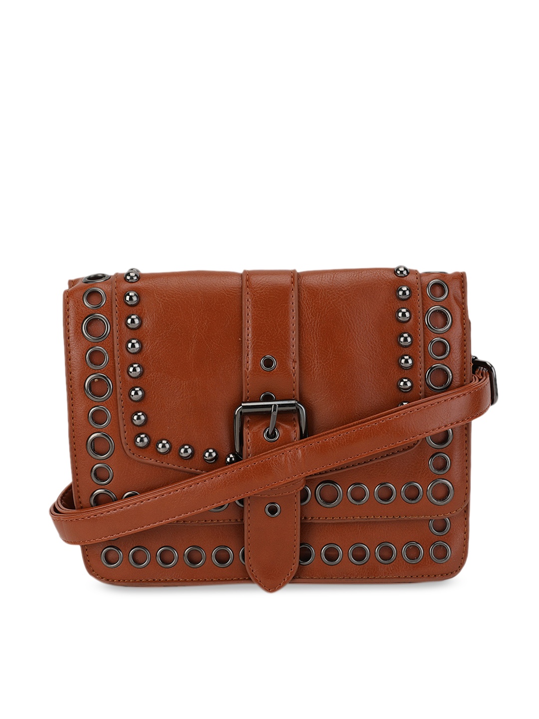 Kazo Brown Embellished Sling Bag