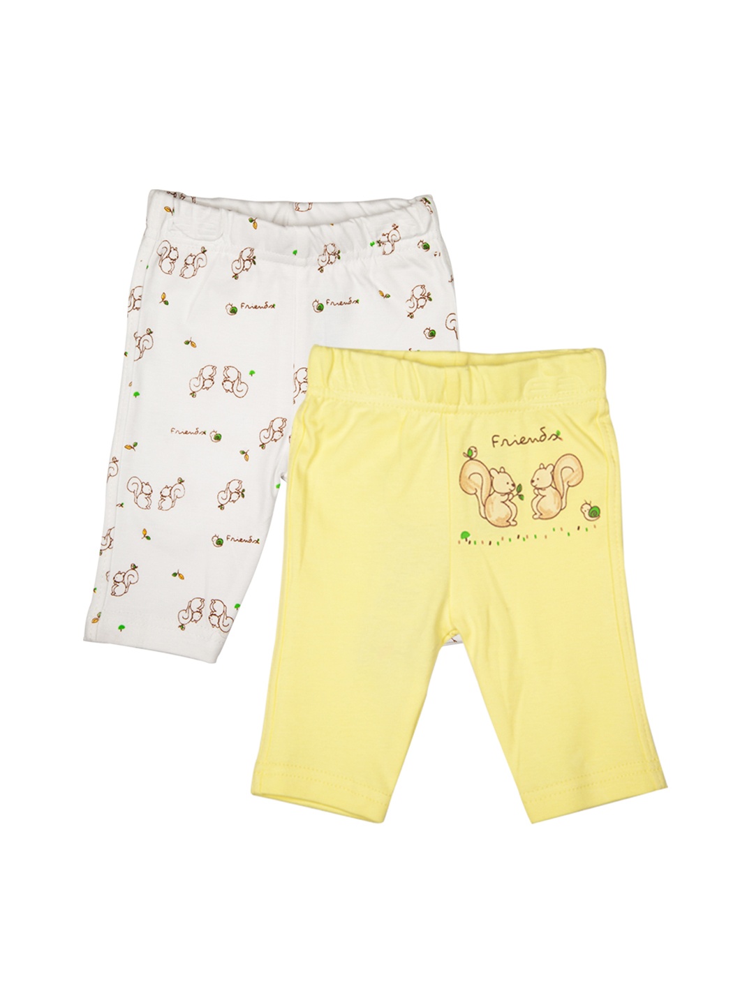 MeeMee Kids Pack of 2 Printed Lounge Pants, Yellow