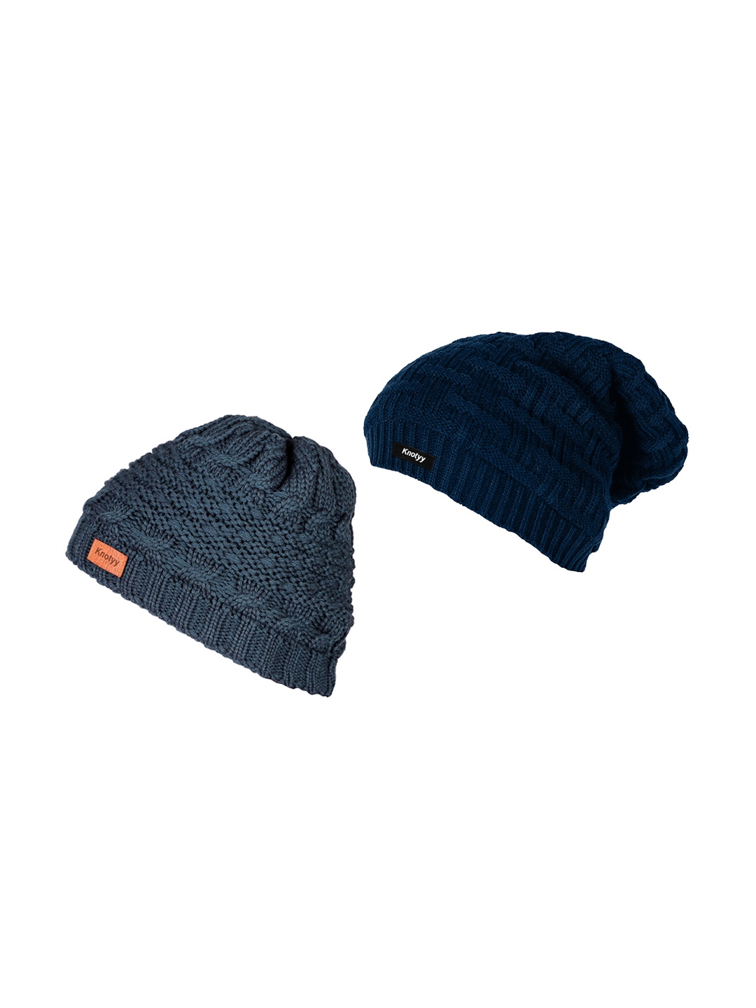 Knotyy Men Pack of 2 Beanie, Teal