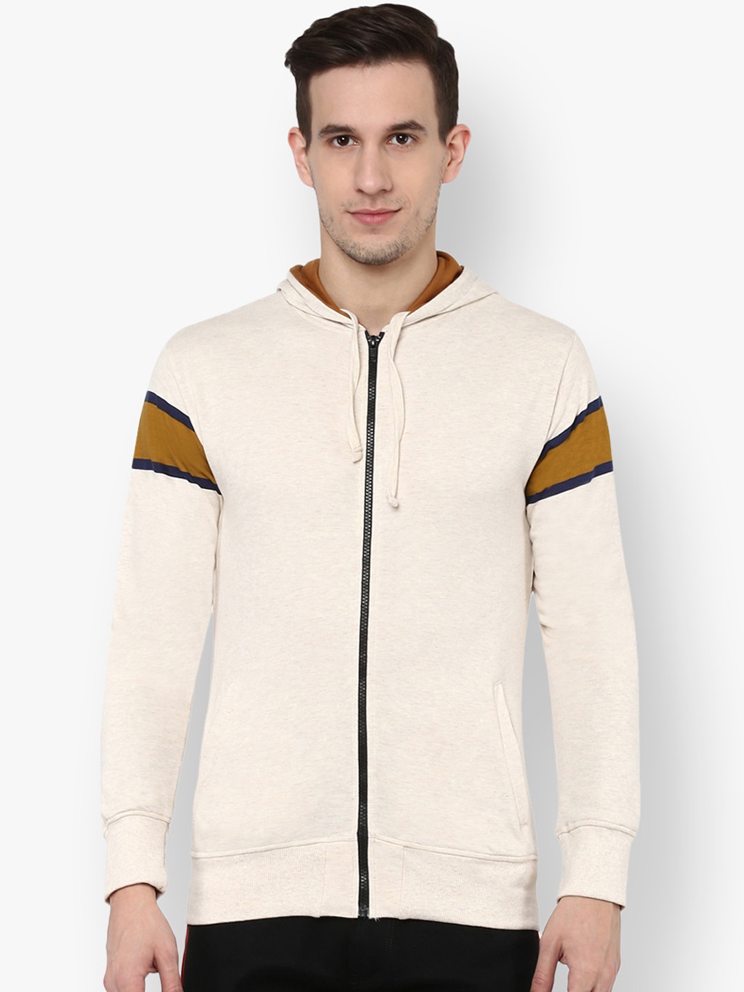 Urbano Fashion Men Back Brand Logo Print & Striped Slim Fit Hooded Front-Open Sweatshirt, Beige
Urbano Fashion Men Back Brand Logo Print & Striped Slim Fit Hooded Front-Open Sweatshirt, Beige