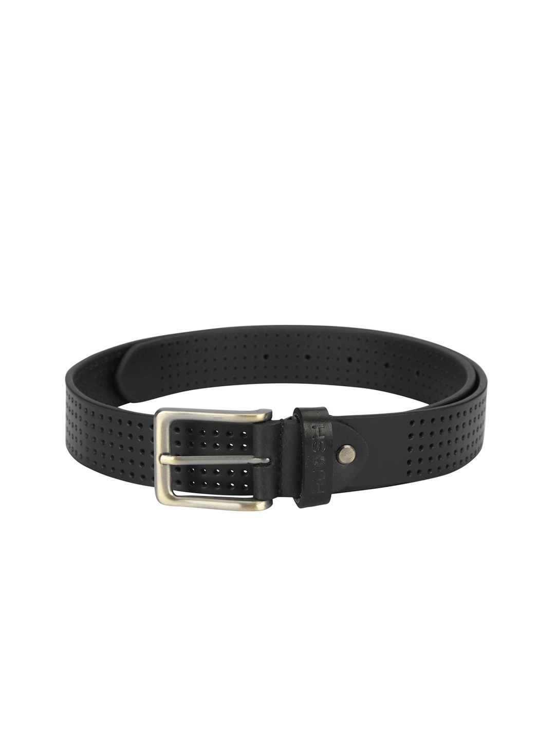 Ruosh Men Black Solid Leather Belt