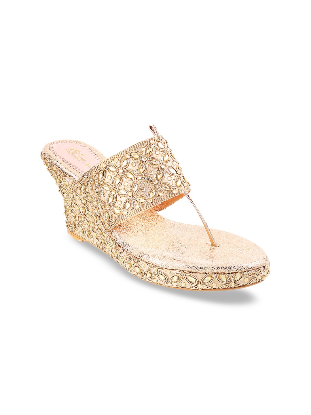 Mochi Women Gold-Toned Solid Heels