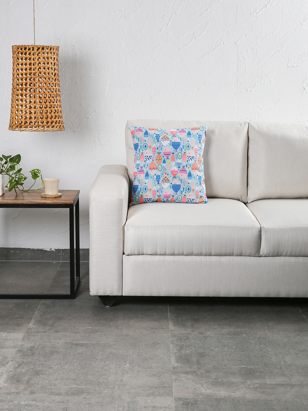 House This Blue & Pink Single Quirky Square Cushion Covers