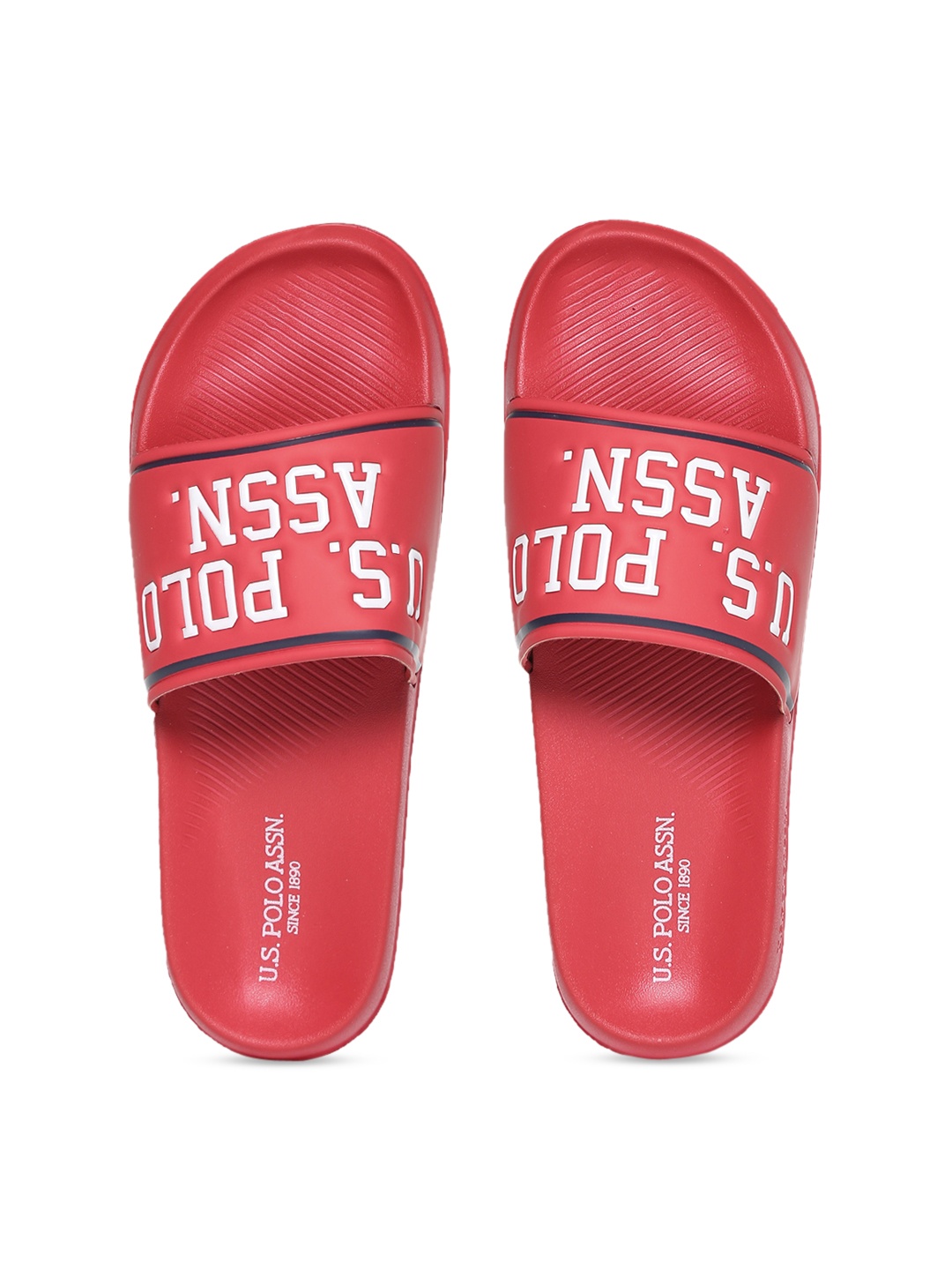 U.S. Polo Assn. Men Red Printed Sliders