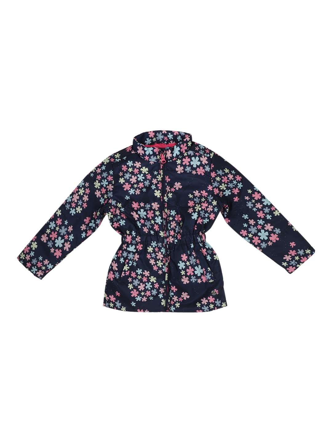 Allen Solly Junior Girls Navy Blue Printed Padded Jacket Jacket