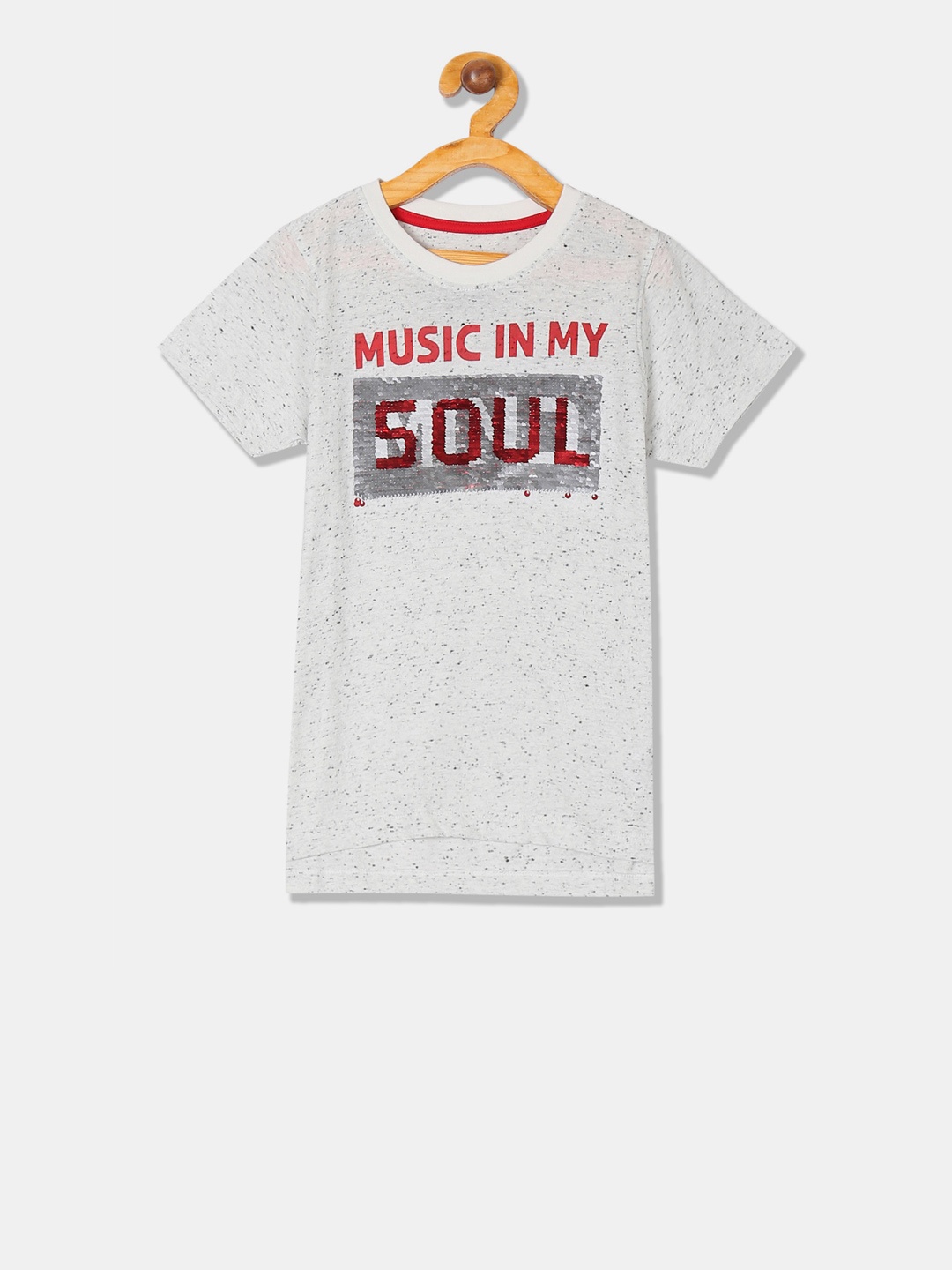 Cherokee Boys White Printed Round Neck T-shirt