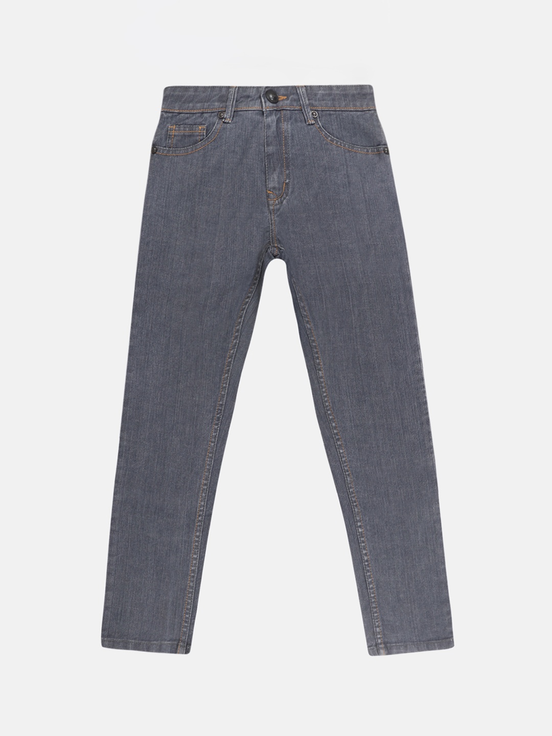 Lil Tomatoes Boys Grey Straight Fit Mid-Rise Clean Look Stretchable Jeans