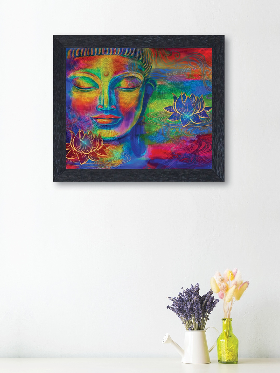 nest ART Yellow and Blue Abstract Framed Wood Wall Art