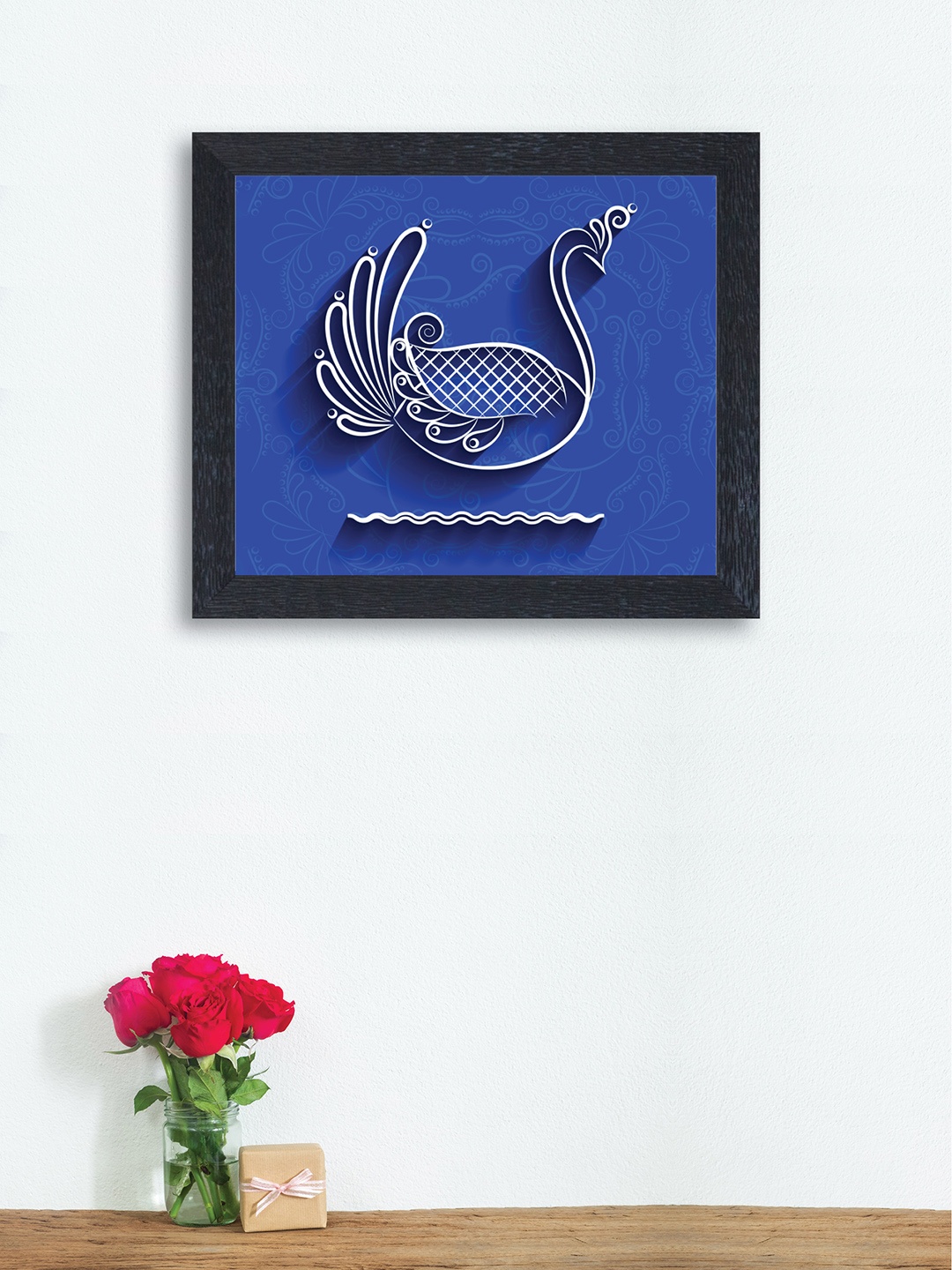 nest ART Blue & White Textured Frame Wall Art