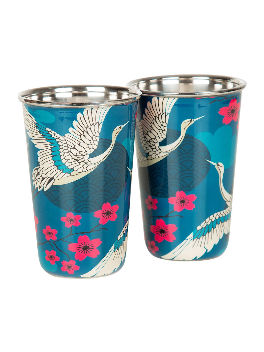 India Circus by Krsnaa Mehta Teal Blue Set of 2 Printed Stainless Steel Glass 400 ml
India Circus by Krsnaa Mehta Teal Blue Set of 2 Printed Stainless Steel Glass 400 ml