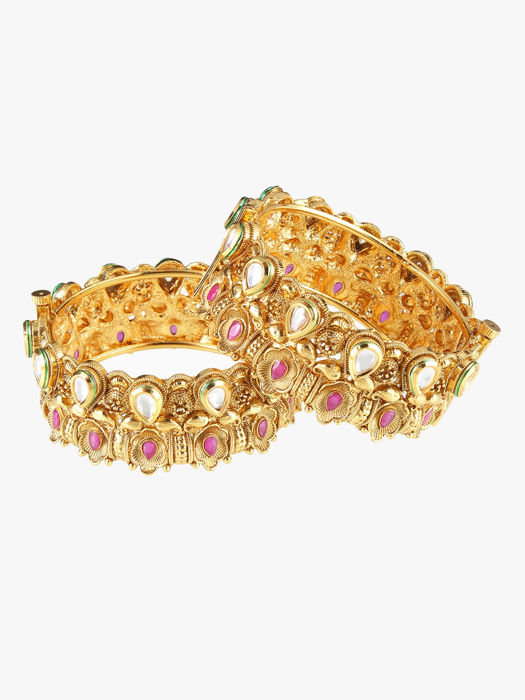 Adwitiya Collection Women Set of 2 34 kt Gold-Plated Embellished Handcrafted Bangles
Adwitiya Collection Women Set of 2 34 kt Gold-Plated Embellished Handcrafted Bangles
