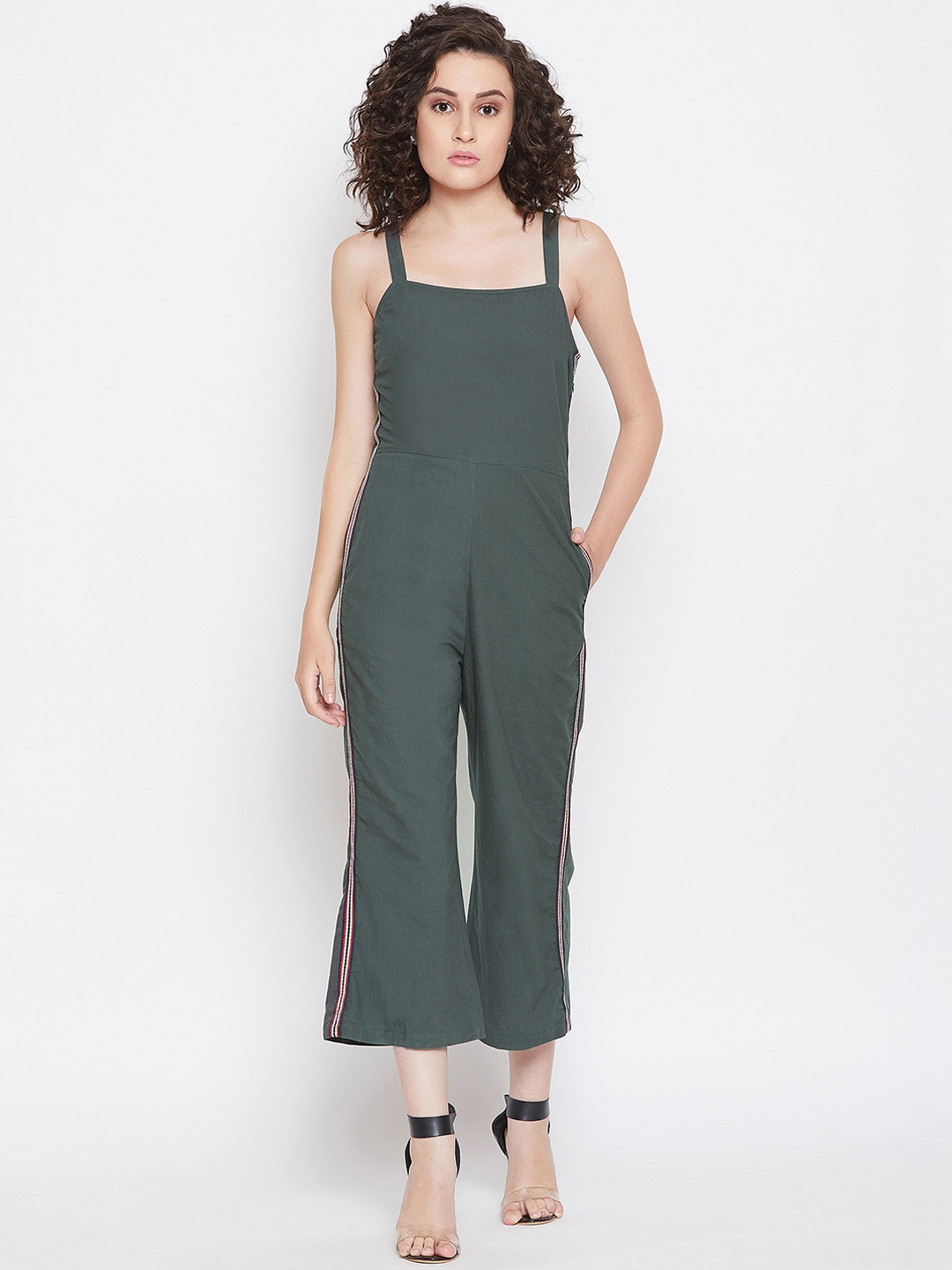 LUCERO Women Green Solid Culotte Jumpsuit