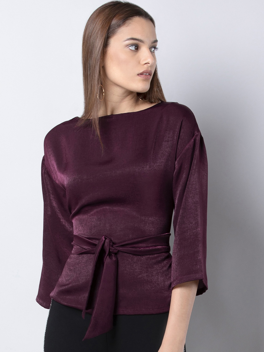 FabAlley Women Maroon Solid Top
