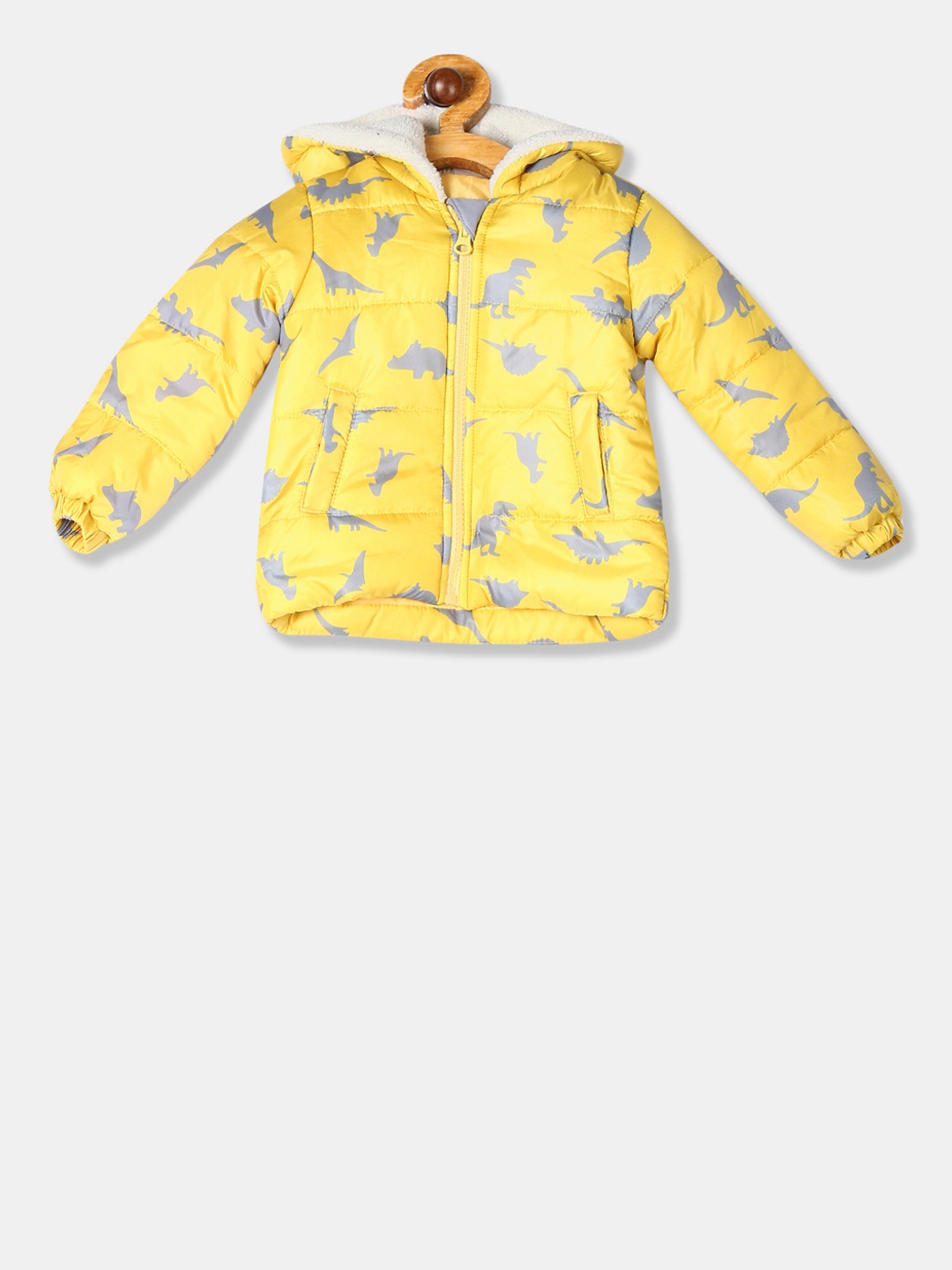 Donuts Infants Boys Yellow Printed Puffer Jacket