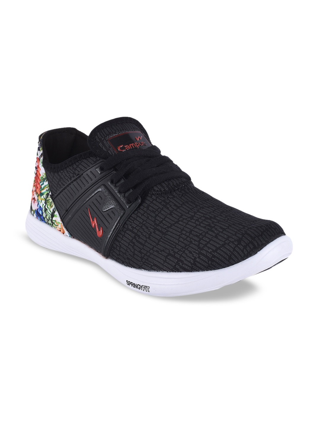 Campus Women Black Mesh Running Shoes