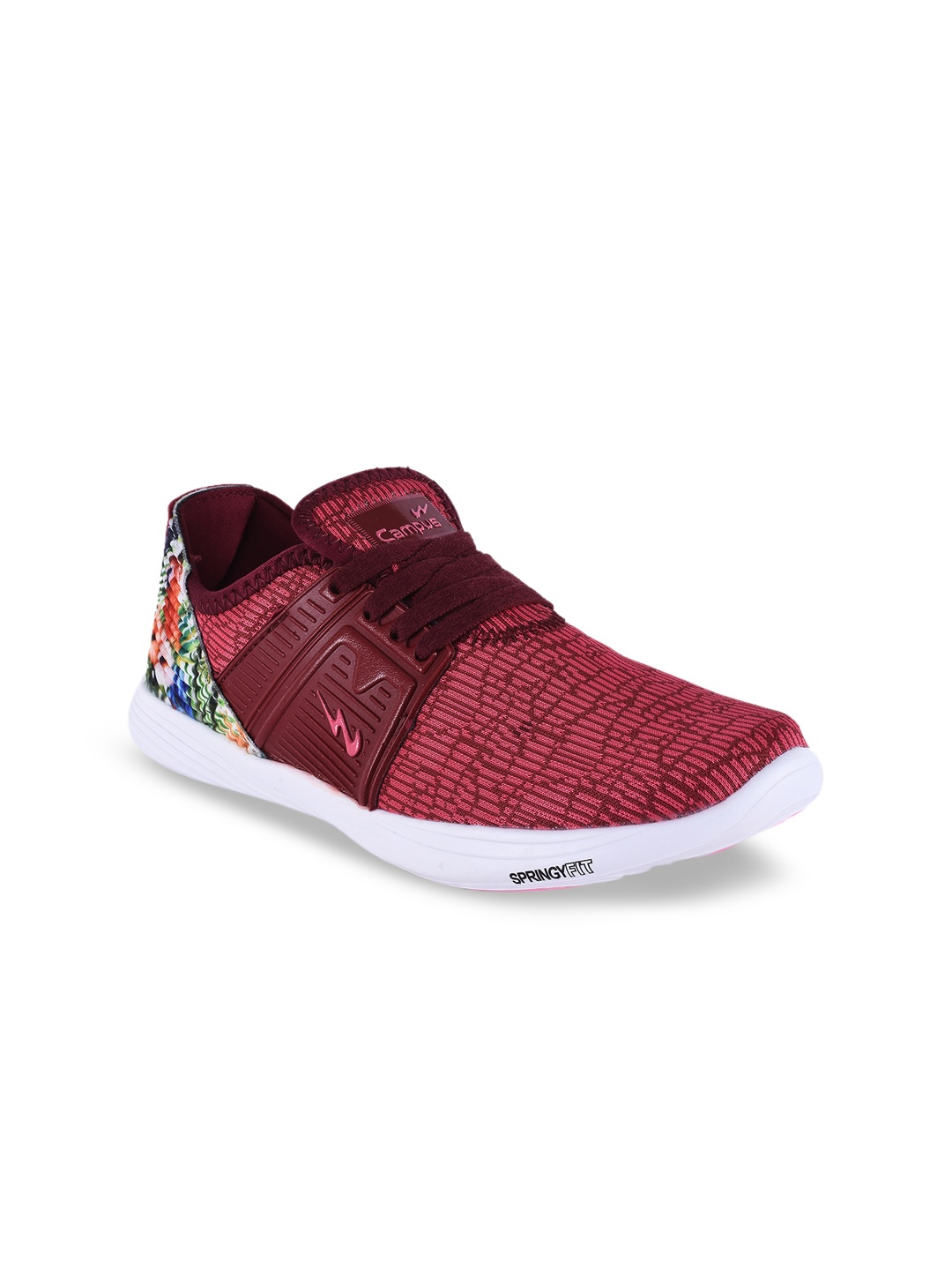 Campus Women Maroon Mesh Running Shoes