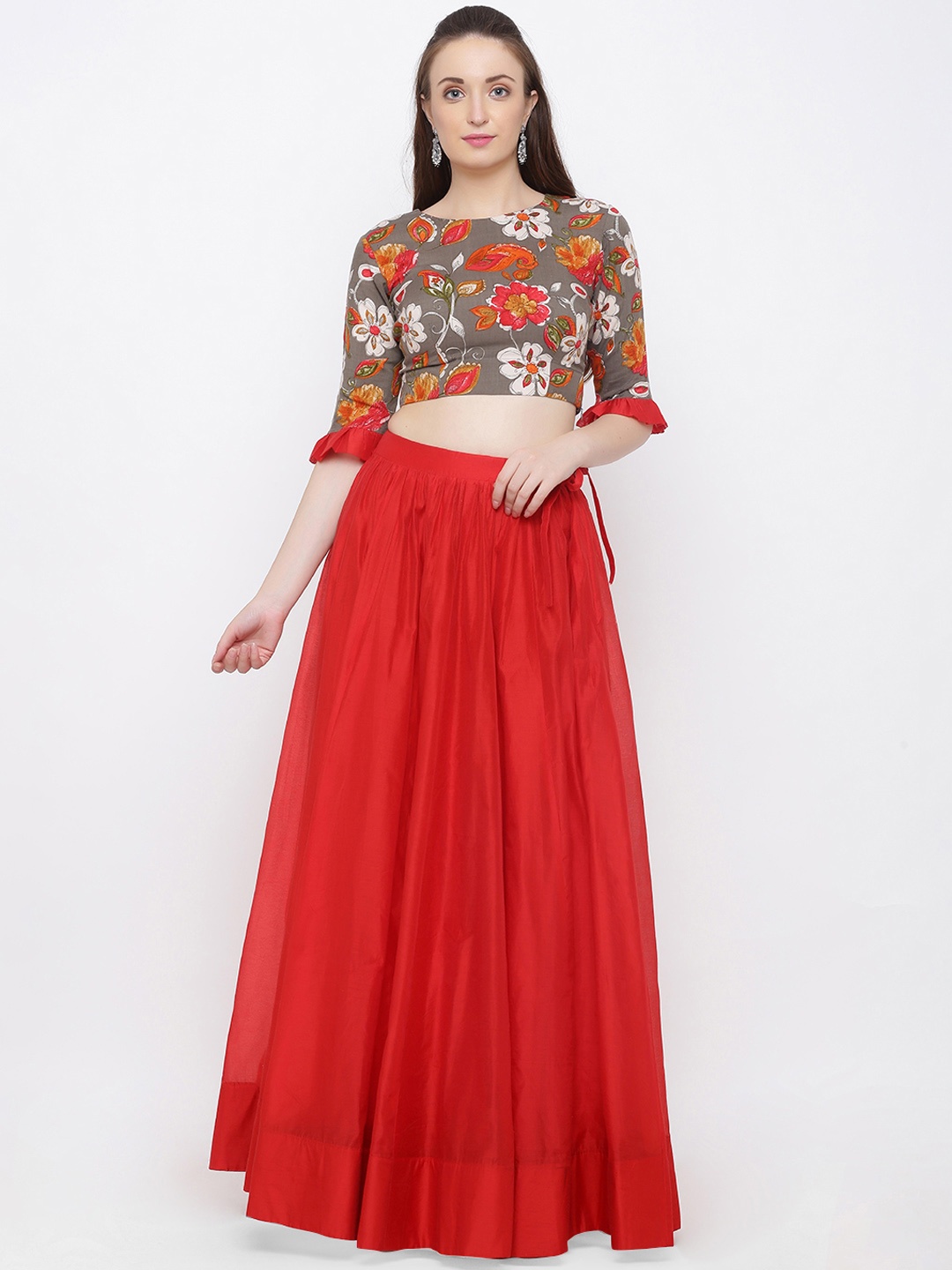 Indian Virasat Red Ready to Wear Lehenga with Blouse