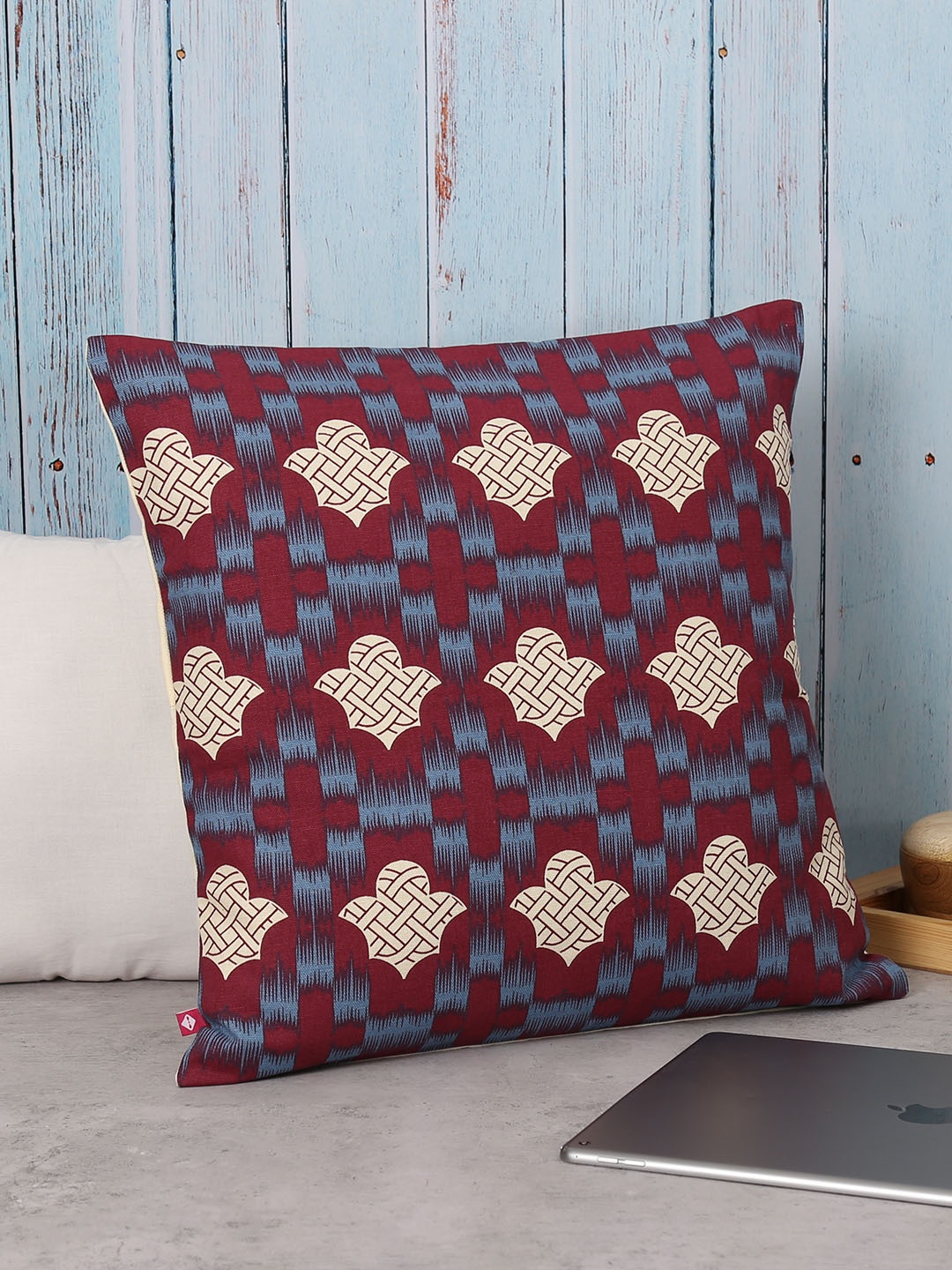 India Circus by Krsnaa Mehta Red & Beige Set of Single Ethnic Motifs Square Cushion Cover
India Circus by Krsnaa Mehta Red & Beige Set of Single Ethnic Motifs Square Cushion Cover
