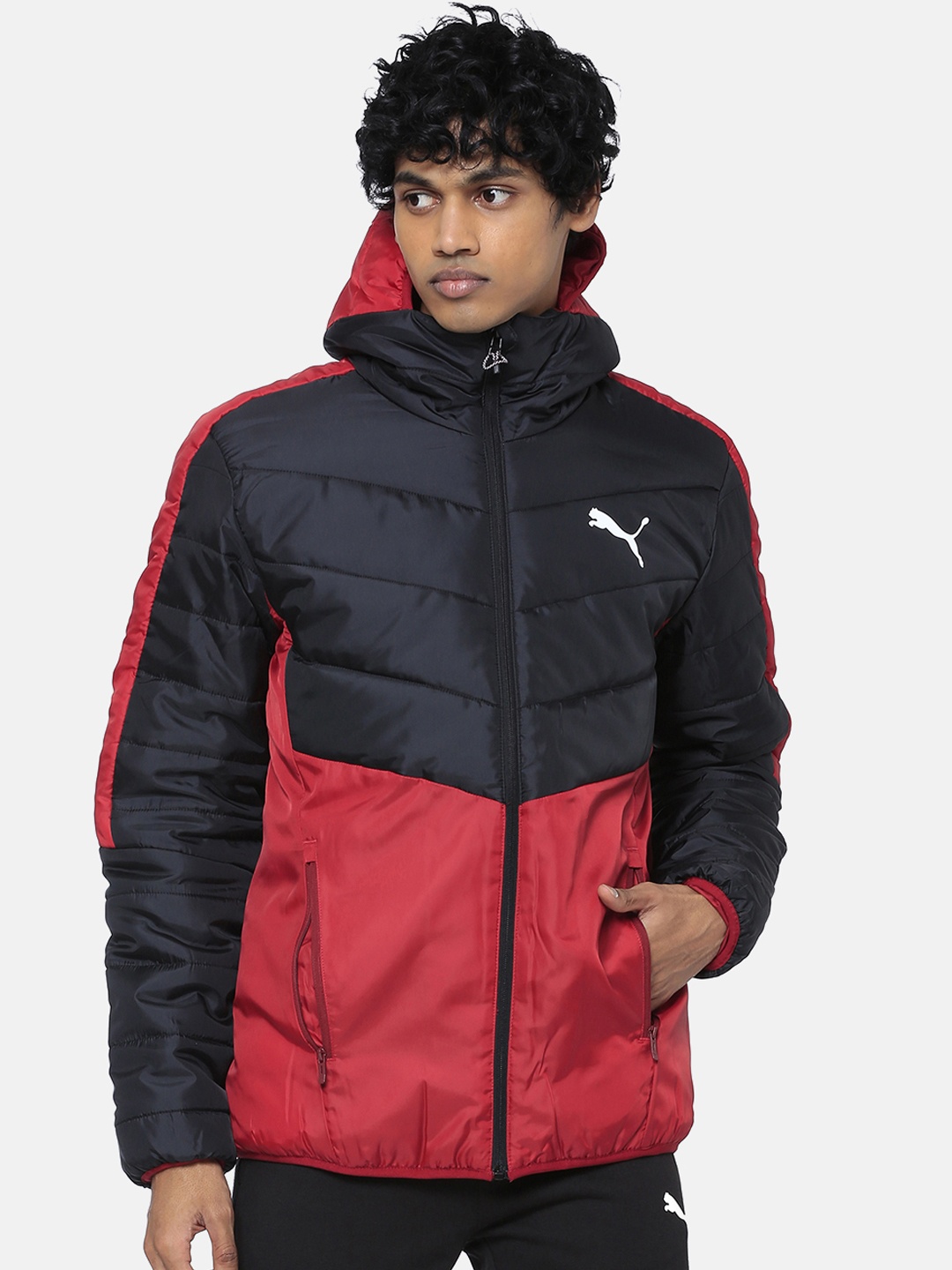 Puma Men Red Colourblocked WarmCELL Padded Jacket