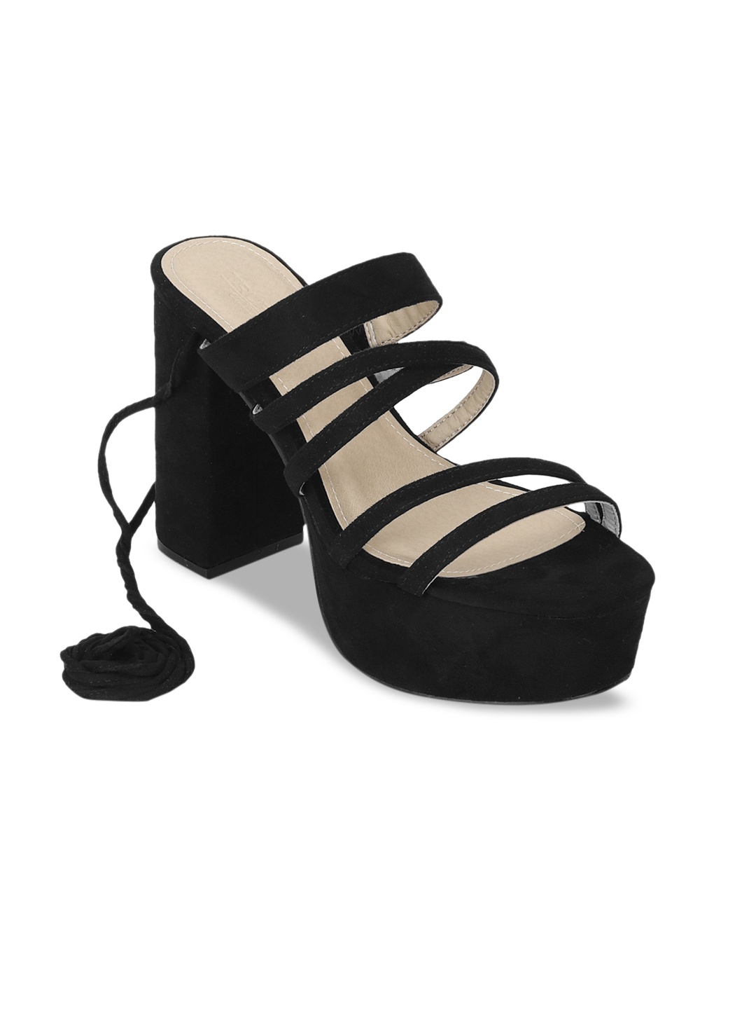 Truffle Collection Women Black Solid Sandals