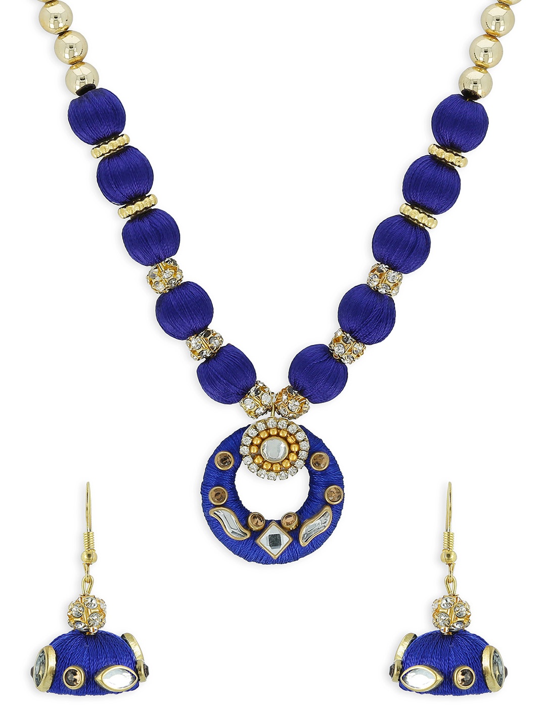 AKSHARA Girls Blue & Gold-Toned Kundan Studded Handcrafted Beaded Jewellery Set
AKSHARA Girls Blue & Gold-Toned Kundan Studded Handcrafted Beaded Jewellery Set
